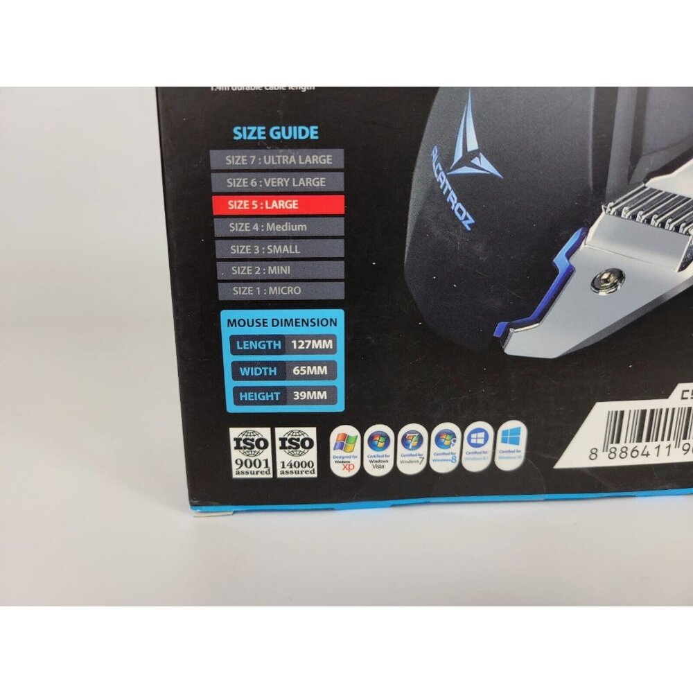 Alcatroz Cyborg 2 Pro 5 Button 2 Way Click PC Computer Laptop Gaming Mouse Black - Picture 10 of 11